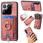 For Xiaomi 15 Retro Splitable Magnetic Card Bag Leather Phone Case(Pink)