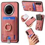 For Huawei Mate 70 Pro+ Retro Splitable Magnetic Card Bag Leather Phone Case(Pink)