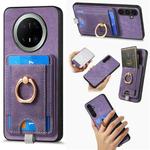 For Huawei Mate 70 Pro+ Retro Splitable Magnetic Card Bag Leather Phone Case(Purple)