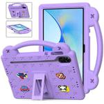 For Honor Pad X9 Handle Kickstand Children EVA Shockproof Tablet Case(Light Purple)