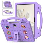 For Honor Pad 9 2023 12.1 Handle Kickstand Children EVA Shockproof Tablet Case(Light Purple)