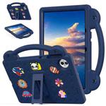 For Honor Pad 10 12.1 2025 Handle Kickstand Children EVA Shockproof Tablet Case(Navy Blue)