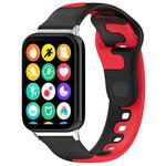 For Redmi Watch 4 Stitching Dual Color Silicone Watch Band(Black Red)