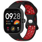 For Redmi Watch 4 Dual Color Perforated Silicone Watch Band(Black Red)