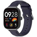 For Xiaomi Mi Band 8 Pro Round Tail Top Layer Leather Watch Band(Dark Blue)