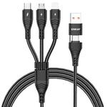 ENKAY 6-in-1 5A USB / Type-C to Type-C / 8 Pin / Micro USB Multifunction Fast Charging Cable, Cable Length:1m(Black)