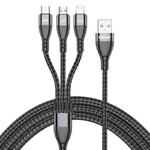 ENKAY 3-in-1 6A USB to Type-C / 8 Pin / Micro USB Multifunction Fast Charging Cable, Cable Length:2m(Black)