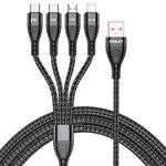 ENKAY 4-in-1 6A USB-A to Type-C / 8 Pin / Micro USB Multifunction Fast Charging Cable, Cable Length:1m(Black)