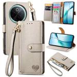 For vivo Y300 Pro Love Zipper Lanyard Leather Phone Case(Gray)