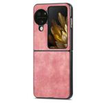 For OPPO Find N3 Vintage Leather PC Back Sckproof Phone Case(Pink)