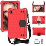For Blackview Tab 60 8.7 2023 Honeycomb EVA Hybrid PC Tablet Case with Strap(Red +Black)