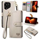For Tecno Pova 5 4G Love Zipper Lanyard Leather Phone Case(Gray)