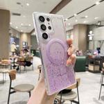 For Samsung Galaxy S23 FE 5G MagSafe Glitter Hybrid Clear TPU Phone Case(Purple)