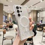 For Samsung Galaxy S23+ 5G MagSafe Glitter Hybrid Clear TPU Phone Case(White)