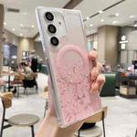 For Samsung Galaxy S25+ 5G MagSafe Glitter Hybrid Clear TPU Phone Case(Pink)