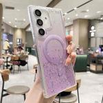 For Samsung Galaxy S25+ 5G MagSafe Glitter Hybrid Clear TPU Phone Case(Purple)