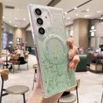 For Samsung Galaxy S25+ 5G MagSafe Glitter Hybrid Clear TPU Phone Case(Green)