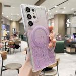 For Samsung Galaxy S25 Ultra 5G MagSafe Glitter Hybrid Clear TPU Phone Case(Purple)