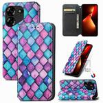 For Tecno Pova 5 4G CaseNeo Colorful Magnetic Leather Phone Case(Purple Scales)