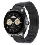 For Huawei Watch Ultimate / Buds H-Shaped Folding Buckle Stainless Steel Metal Watch Band(Black)