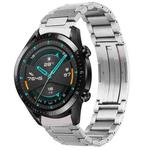 For Huawei Watch GT2 46mm / Watch GT H-Shaped Folding Buckle Stainless Steel Metal Watch Band(Silver)