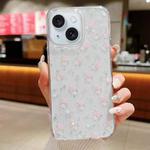 For iPhone 15 Spring Garden Epoxy TPU Phone Case(F05 Pink and White Flowers)