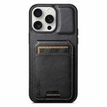 For iPhone 15 Pro Suteni H02 Leather Wallet Stand Back Phone Case(Black)