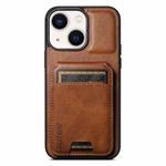 For iPhone 14 Suteni H02 Leather Wallet Stand Back Phone Case(Brown)