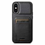 For iPhone XS Max Suteni H02 Leather Wallet Stand Back Phone Case(Black)