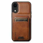 For iPhone XR Suteni H02 Leather Wallet Stand Back Phone Case(Brown)