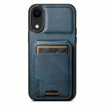 For iPhone XR Suteni H02 Leather Wallet Stand Back Phone Case(Blue)