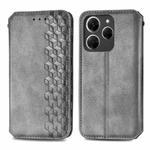 ForTecno Spark 20 Pro Cubic Grid Pressed Magnetic Leather Phone Case(Grey)