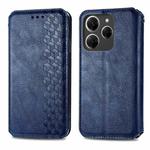 ForTecno Spark 20 Pro Cubic Grid Pressed Magnetic Leather Phone Case(Blue)
