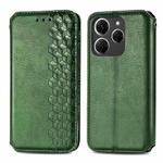 ForTecno Spark 20 Pro Cubic Grid Pressed Magnetic Leather Phone Case(Green)