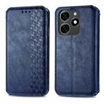 For Tecno Spark 20C 4G Cubic Grid Pressed Magnetic Leather Phone Case(Blue)