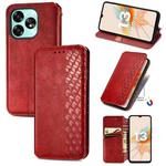 For Umidige A15 Cubic Grid Pressed Magnetic Leather Phone Case(Red)