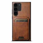 For Samsung Galaxy S22 Ultra 5G Suteni H02 Leather Wallet Stand Back Phone Case(Brown)