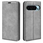 For Google Pixel 9 / 9 Pro Retro-skin Magnetic Suction Leather Phone Case(Grey)