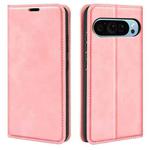 For Google Pixel 9 / 9 Pro Retro-skin Magnetic Suction Leather Phone Case(Pink)