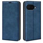 For Google Pixel 9a Retro-skin Magnetic Suction Leather Phone Case(Dark Blue)