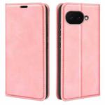 For Google Pixel 9a Retro-skin Magnetic Suction Leather Phone Case(Pink)