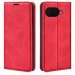 For Google Pixel 9a Retro-skin Magnetic Suction Leather Phone Case(Red)