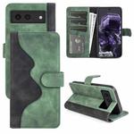 For Google Pixel 8a Stitching Horizontal Flip Leather Phone Case(Green)