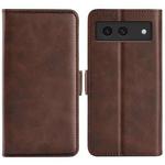 For Google Pixel 8a Dual-side Magnetic Buckle Horizontal Flip Leather Phone Case(Brown)