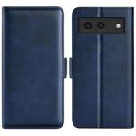 For Google Pixel 8a Dual-side Magnetic Buckle Horizontal Flip Leather Phone Case(Dark Blue)