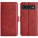 For Google Pixel 8a Dual-side Magnetic Buckle Horizontal Flip Leather Phone Case(Red)