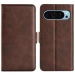 For Google Pixel 9 / 9 Pro Dual-side Magnetic Buckle Horizontal Flip Leather Phone Case(Brown)