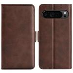 For Google Pixel 9 Pro XL Dual-side Magnetic Buckle Horizontal Flip Leather Phone Case(Brown)