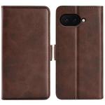 For Google Pixel 9a Dual-side Magnetic Buckle Horizontal Flip Leather Phone Case(Brown)