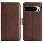 For Google Pixel 10 Pro XL Dual-side Magnetic Buckle Horizontal Flip Leather Phone Case(Brown)